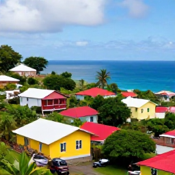 Caribbean Holidays, Montserrat Holidays, A colourful Montserrat village scene with local food, Caribbean music, welcoming residents and views towards the sea