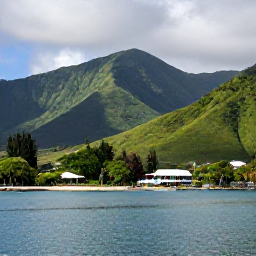 Caribbean Holidays, Montserrat Holidays, A relaxed coastal view of Montserrat in May, with green volcanic hills, calm Caribbean water and a small resort setting