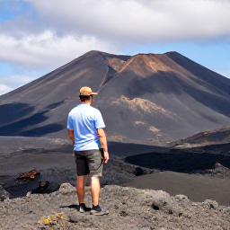 Caribbean Holidays, Montserrat Holidays, Visitors exploring the volcanic exclusion zone near Soufri&egrave;re Hills, with rugged ash-covered slopes and a knowledgeable local guide