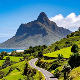 Caribbean Holidays, Montserrat Honeymoons, Dramatic volcanic hills, lush green countryside and a winding coastal road beneath a clear Caribbean sky on Montserrat