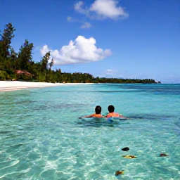Caribbean Holidays, Montserrat Honeymoons, Newlywed couple snorkelling in clear turquoise water beside a quiet Montserrat beach, with colourful tropical fish below