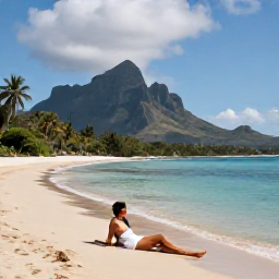 Caribbean Holidays, Montserrat Honeymoons, Romantic couple relaxing on a secluded Montserrat beach beside calm turquoise water, with tropical vegetation and volcanic hills nearby