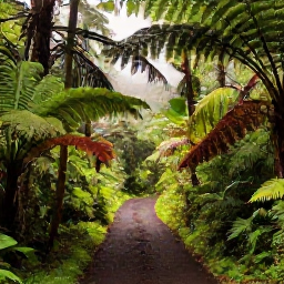 Caribbean Holidays, Montserrat in April, Quiet tropical trail through Montserrat&rsquo;s lush volcanic rainforest in April, with ferns, palms and soft morning light
