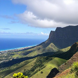 Caribbean Holidays, Montserrat in February, Montserrat&rsquo;s volcanic exclusion zone viewed from a safe lookout in February, with Soufri&egrave;re Hills, green slopes and the Caribbean coastline