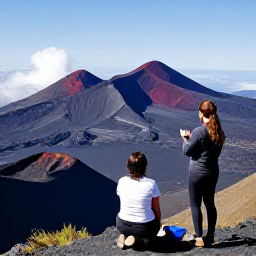 Caribbean Holidays, Montserrat in March, Couple exploring the volcanic landscape of Montserrat near Soufri&egrave;re Hills, with a knowledgeable local guide and dramatic mountain views