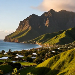 Caribbean Holidays, Montserrat in October, Volcanic Montserrat coastline and lush green hills in warm October sunshine, Caribbean travel photograph