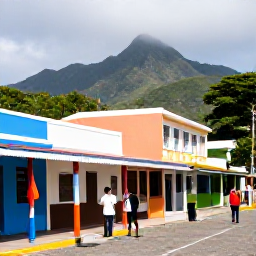 Caribbean Holidays, Montserrat Instagram Hotspots, Friendly local scene in Montserrat with colourful buildings, island food and visitors taking relaxed travel photographs