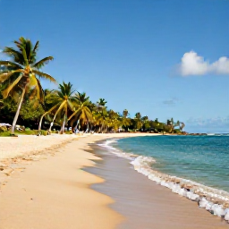 Caribbean Holidays, Montserrat Luxury, A quiet golden-sand beach on Montserrat with turquoise water, palm trees and no crowds