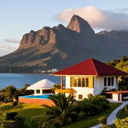 Caribbean Holidays, Montserrat Luxury Holidays, Luxury Caribbean resort or boutique villa on Montserrat overlooking a lush volcanic coastline in warm September sunshine