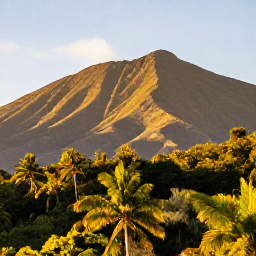 Caribbean Holidays, Montserrat Nature, A lush volcanic hillside and tropical forest on Montserrat in warm January sunshine