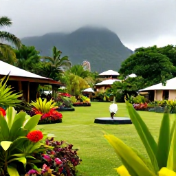 Caribbean Holidays, Montserrat Nature Holidays, A peaceful Montserrat village garden with tropical flowers, palms and local island life