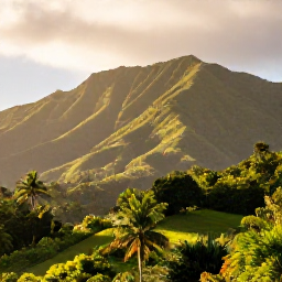 Caribbean Holidays, Montserrat Nature Holidays, Lush green hills and tropical forest on Montserrat, Caribbean island landscape under warm sunlight