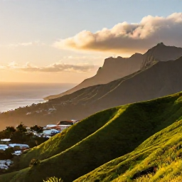 Caribbean Holidays, Montserrat October Tours, A relaxed evening view across Montserrat, with a warm sunset over green hills and the Caribbean Sea