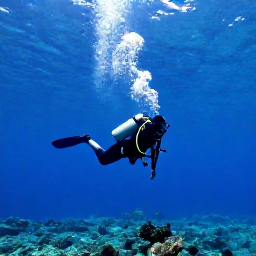 Caribbean Holidays, Montserrat Scuba Diving, A diver descending through clear Caribbean water above Montserrat&rsquo;s volcanic coastline, with sunlight filtering into the blue sea