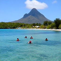 Caribbean Holidays, Montserrat Scuba Diving, Snorkellers and divers enjoying calm turquoise water near Montserrat&rsquo;s tropical shoreline beneath a sunny sky