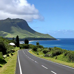 Caribbean Holidays, Montserrat September Tours, A quiet coastal road overlooking Montserrat&rsquo;s green volcanic hills and blue Caribbean sea in September