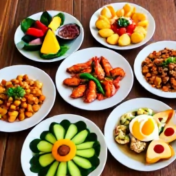 Caribbean Holidays, Montserrat September, Traditional Montserrat food arranged on a wooden table, including fresh seafood, tropical vegetables and Caribbean dishes