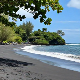 Caribbean Holidays, Montserrat Tours, A quiet black-sand beach on Montserrat in August, framed by tropical greenery and gentle Caribbean waves