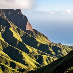 Caribbean Holidays, Montserrat Tours May, A panoramic view of Montserrat&rsquo;s lush volcanic landscape, coastline and tropical hills in warm May sunshine