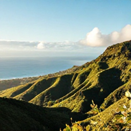 Caribbean Holidays, Montserrat Tours, Wide view of Montserrat&rsquo;s lush volcanic hills and Caribbean coastline in warm November light