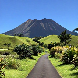 Caribbean Holidays, Montserrat Walking, A scenic April hiking trail through Montserrat's green hills, with volcanic peaks, tropical vegetation and a clear blue Caribbean sky