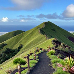Caribbean Holidays, Montserrat Walking, A scenic hiking trail through Montserrat&rsquo;s green volcanic hills in November, with tropical vegetation, distant Caribbean sea views and soft morning light