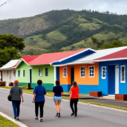 Caribbean Holidays, Montserrat Walking Holidays, Friendly walkers enjoying a quiet village stop on Montserrat, with local Caribbean food, colourful houses and green hills