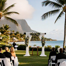 Caribbean Holidays, Montserrat Weddings October, A relaxed Caribbean wedding ceremony overlooking the sea in Montserrat, with tropical greenery and soft October sunlight