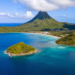 Caribbean Holidays, Multi-Country Holidays, Aerial view of Saint Vincent and the Grenadines with turquoise sea, green volcanic islands and a small sailing boat