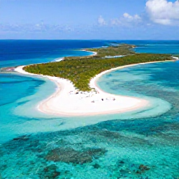 Caribbean Holidays, Nature Holidays, Aerial photograph of pristine turquoise water, white sand beaches and scattered green islands in Turks and Caicos