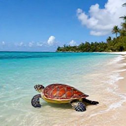 Caribbean Holidays, Nature Holidays, Calm turquoise sea with sea turtles and colourful tropical fish near a quiet Saint Martin beach