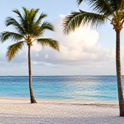 Caribbean Holidays, November Adults-Only Holidays, Quiet adults-only Caribbean beach resort in November, turquoise sea, white sand, palm trees and soft morning sunlight