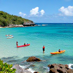 Caribbean Holidays, November Adventures, Kayakers and snorkellers exploring clear turquoise water near Norman Island in the British Virgin Islands, with rocky coves and colourful fish