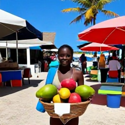 Caribbean Holidays, November Beach Holidays, Colourful Caribbean market with tropical fruit, local crafts and friendly island atmosphere