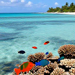 Caribbean Holidays, November Beach Holidays, Snorkeller viewing colourful reef fish in clear Tobago water near a sandy beach, with tropical coastline in the background