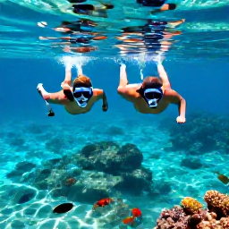 Caribbean Holidays, November Beaches, A couple snorkelling in clear turquoise water off the coast of Saint Lucia, with colourful fish and coral below
