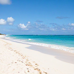 Caribbean Holidays, November Beaches, Wide white-sand beach in Punta Cana, Dominican Republic, with turquoise sea and soft November sunshine