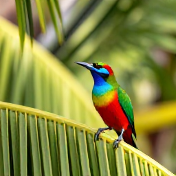 Caribbean Holidays, November Birdwatching, Colourful Caribbean birds perched in tropical foliage on Tortola, British Virgin Islands, with soft November sunshine
