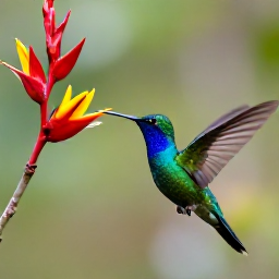 Caribbean Holidays, November Birdwatching, Colourful Caribbean rainforest with a birder watching hummingbirds near tropical flowers in soft morning light