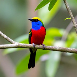 Caribbean Holidays, November Birdwatching, Colourful endemic birds perched among green branches in the Dominican Republic highlands
