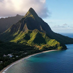Caribbean Holidays, November Caribbean Trips, Aerial view of Dominica's lush volcanic mountains, rainforest and deep blue Caribbean coastline in warm November sunshine