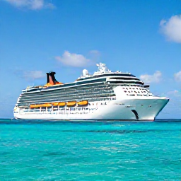 Caribbean Holidays, November Cruises, A modern cruise ship sailing through clear turquoise Caribbean water beneath a sunny blue sky