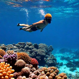 Caribbean Holidays, November Cruises, Visitors snorkelling above a colourful coral reef in crystal-clear Caribbean water near Grand Turk