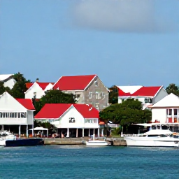 Caribbean Holidays, November Culture, Gustavia harbour in Saint Barth&eacute;lemy with red-roofed buildings, boats, historic stone buildings and visitors exploring the waterfront
