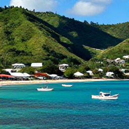 Caribbean Holidays, November Culture Holidays, A scenic coastal village on Saint Vincent with lush green hills, fishing boats and turquoise Caribbean water