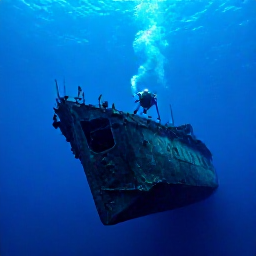 Caribbean Holidays, November Diving, Divers exploring the RMS Rhone shipwreck underwater near Salt Island in the British Virgin Islands
