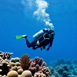 Caribbean Holidays, November Diving, Scuba diver exploring a colourful Caribbean coral reef in clear blue water during November