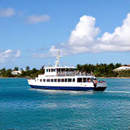 Caribbean Holidays, November Escapes, A small Caribbean ferry leaving Saint Kitts for a nearby island, with travellers, blue sea and bright tropical weather