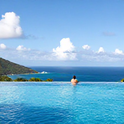 Caribbean Holidays, November Escapes, Adults relaxing beside an infinity pool overlooking the Caribbean Sea on Saint Vincent, November sunshine