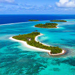Caribbean Holidays, November Escapes, Aerial view of turquoise Caribbean sea, sandy beaches and several lush islands on a clear November day